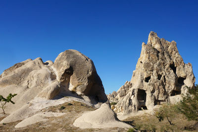 Low angle view of rock formation