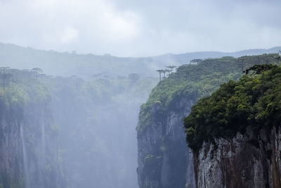 Scenic view of canion against sky