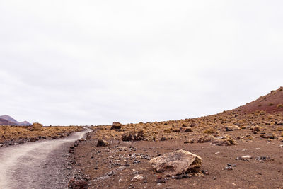 Scenic view of desert against sky