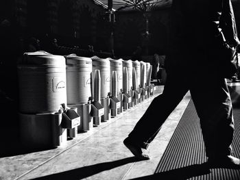 Row of trees in the dark