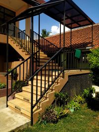 Staircase of building in city