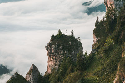 Panoramic view of rock formations against sky