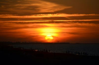 Scenic view of sunset over sea