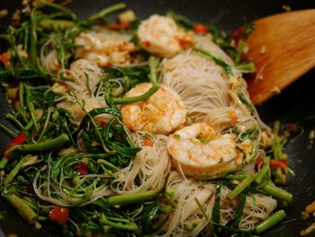 High angle view of meal served in plate