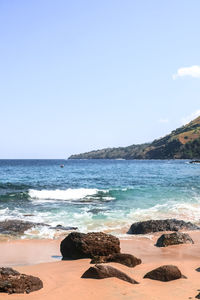 Scenic view of beach against sky