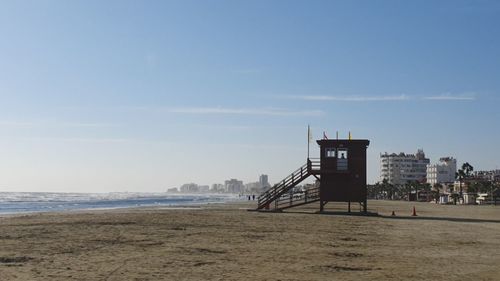 Scenic view of beach against sky