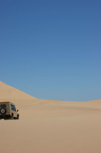 Scenic view of landscape against clear blue sky