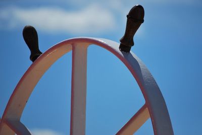 Low angle view of nautical structure against sky