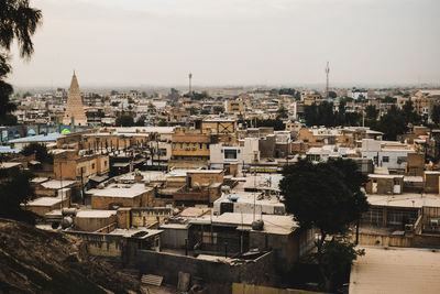 Panorama photo of top view of an old city