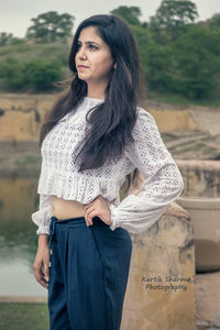 Young woman looking away