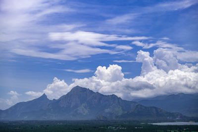 Scenic view of mountains against sky