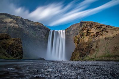 Scenic view of waterfall