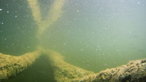 Close-up of water against sky