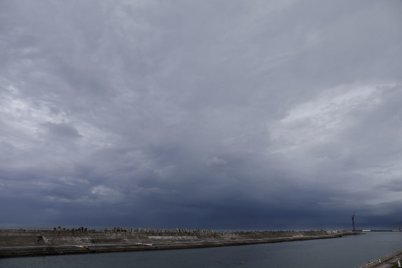 RIVER AGAINST STORM CLOUDS