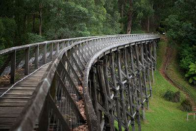 View of old trestle bridge