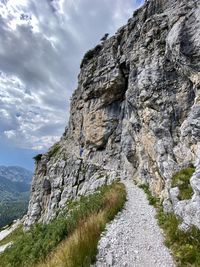 Scenic view of rocky mountains against sky - brenta dolomites