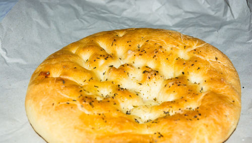 High angle view of bread