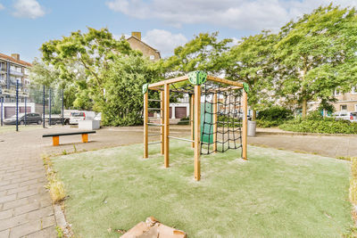 High angle view of playground