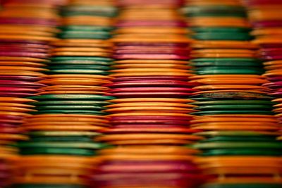 Full frame shot of colorful bamboo mattress 