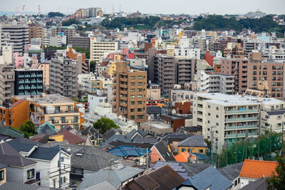 High angle view of townscape