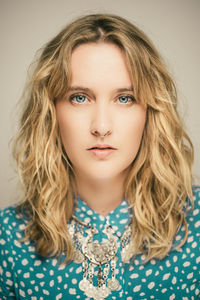 Close-up portrait of beautiful young woman