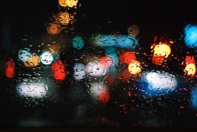 Full frame shot of wet car window in rainy season