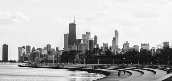 View of skyscrapers in city against sky