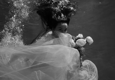 Portrait of girl in water