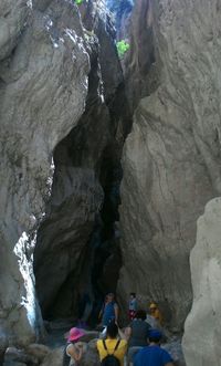 Tourists on rock formation