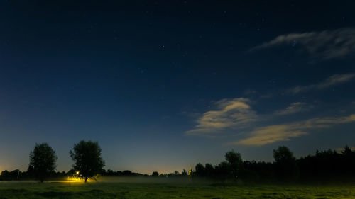 Scenic view of landscape at night
