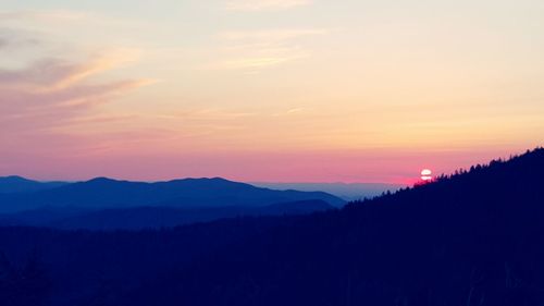 Scenic view of dramatic sky at sunset