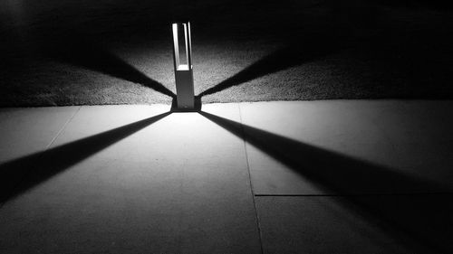 High angle view of sunlight falling on table