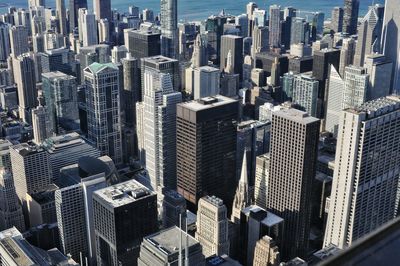 High angle view of skyscrapers
