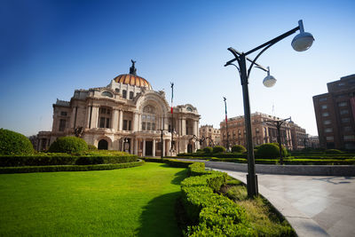 View of historic building against blue sky