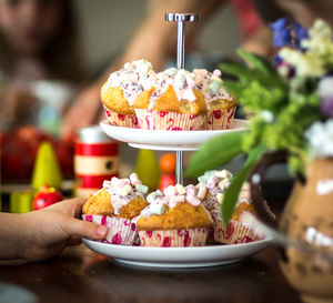 Close-up of food on table