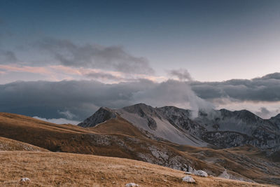 Scenic view of mountains against sky