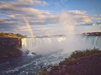 Scenic view of waterfall