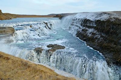 Scenic view of waterfall