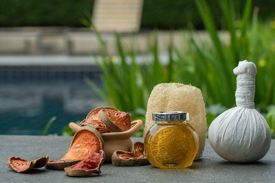 Close-up of fruits on table