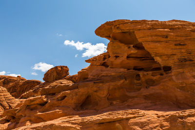 Low angle view of rock formation