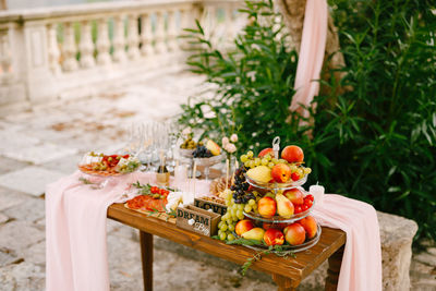 Close-up of fruits on table