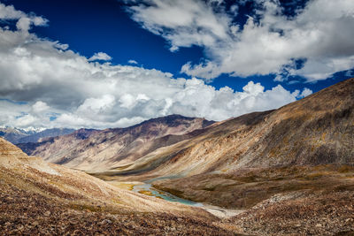 View of himalayas near kardung la pass. ladakh, india
