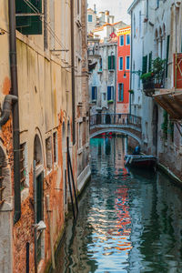 Venetian canal passing through buildings