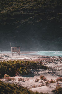 Scenic view of beach against sky