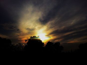 Scenic view of cloudy sky at sunset