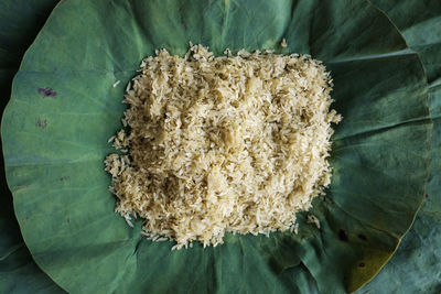 High angle view of bread in container