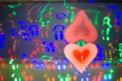 Close-up of illuminated lighting equipment in swimming pool