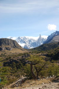 Scenic view of mountains against sky