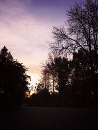 Empty road at sunset