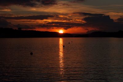 Scenic view of sunset over sea